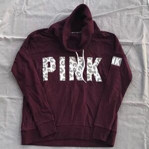 New without tags vs pink hard to find leopard cheetah funnel cowl neck hoodie